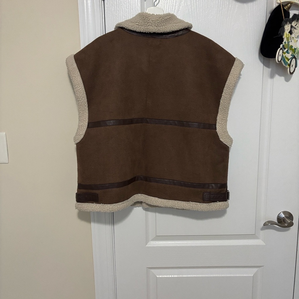 Moon River Brown and Cream Teddy Jacket - Picture 6 of 7